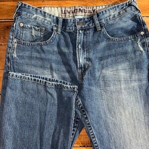 Vintage Unionbay Jeans Mens 34x32 Blue Denim Straight Leg Relaxed y2k *Destroyed